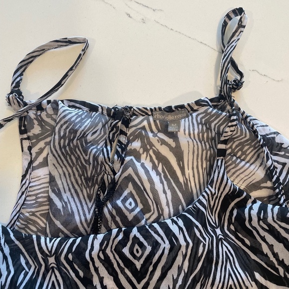 Charlotte Russe Sheer Zebra Print Cami Blouse with Adjustable Straps – Size M - Picture 8 of 15